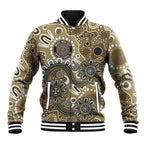 Personalised NAIDOC Week 50 Years Deadly Always Baseball Jacket Brown Aboriginal Artwork Dot Painting