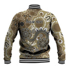 Personalised NAIDOC Week 50 Years Deadly Always Baseball Jacket Brown Aboriginal Artwork Dot Painting
