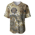 Personalised NAIDOC Week 50 Years Deadly Always Baseball Jersey Brown Aboriginal Artwork Dot Painting