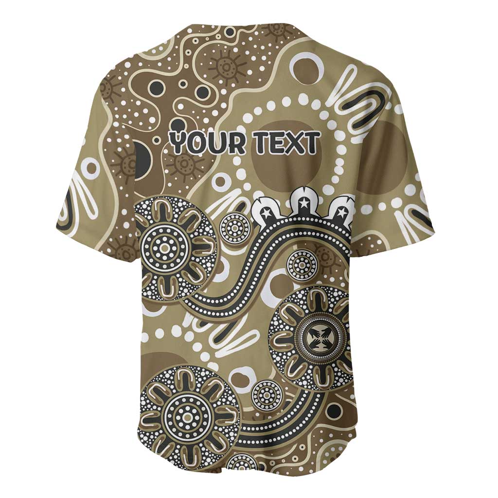 Personalised NAIDOC Week 50 Years Deadly Always Baseball Jersey Brown Aboriginal Artwork Dot Painting