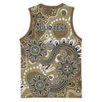 Personalised NAIDOC Week 50 Years Deadly Always Basketball Jersey Brown Aboriginal Artwork Dot Painting