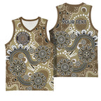 Personalised NAIDOC Week 50 Years Deadly Always Basketball Jersey Brown Aboriginal Artwork Dot Painting