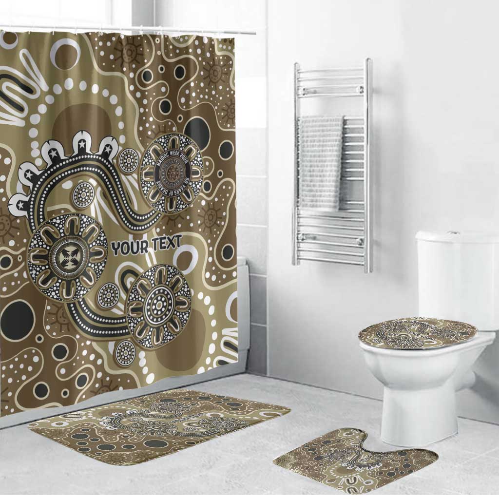 Personalised NAIDOC Week 50 Years Deadly Always Bathroom Set Brown Aboriginal Artwork Dot Painting