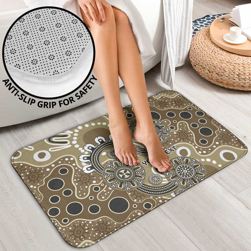 Personalised NAIDOC Week 50 Years Deadly Always Bathroom Set Brown Aboriginal Artwork Dot Painting