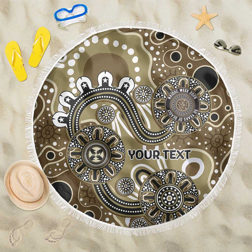 Personalised NAIDOC Week 50 Years Deadly Always Beach Blanket Brown Aboriginal Artwork Dot Painting