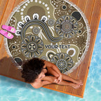 Personalised NAIDOC Week 50 Years Deadly Always Beach Blanket Brown Aboriginal Artwork Dot Painting