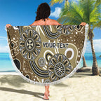 Personalised NAIDOC Week 50 Years Deadly Always Beach Blanket Brown Aboriginal Artwork Dot Painting