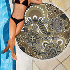 Personalised NAIDOC Week 50 Years Deadly Always Beach Blanket Brown Aboriginal Artwork Dot Painting