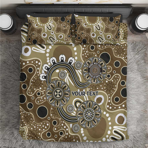 Personalised NAIDOC Week 50 Years Deadly Always Bedding Set Brown Aboriginal Artwork Dot Painting