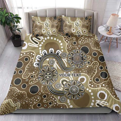 Personalised NAIDOC Week 50 Years Deadly Always Bedding Set Brown Aboriginal Artwork Dot Painting
