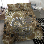 Personalised NAIDOC Week 50 Years Deadly Always Bedding Set Brown Aboriginal Artwork Dot Painting