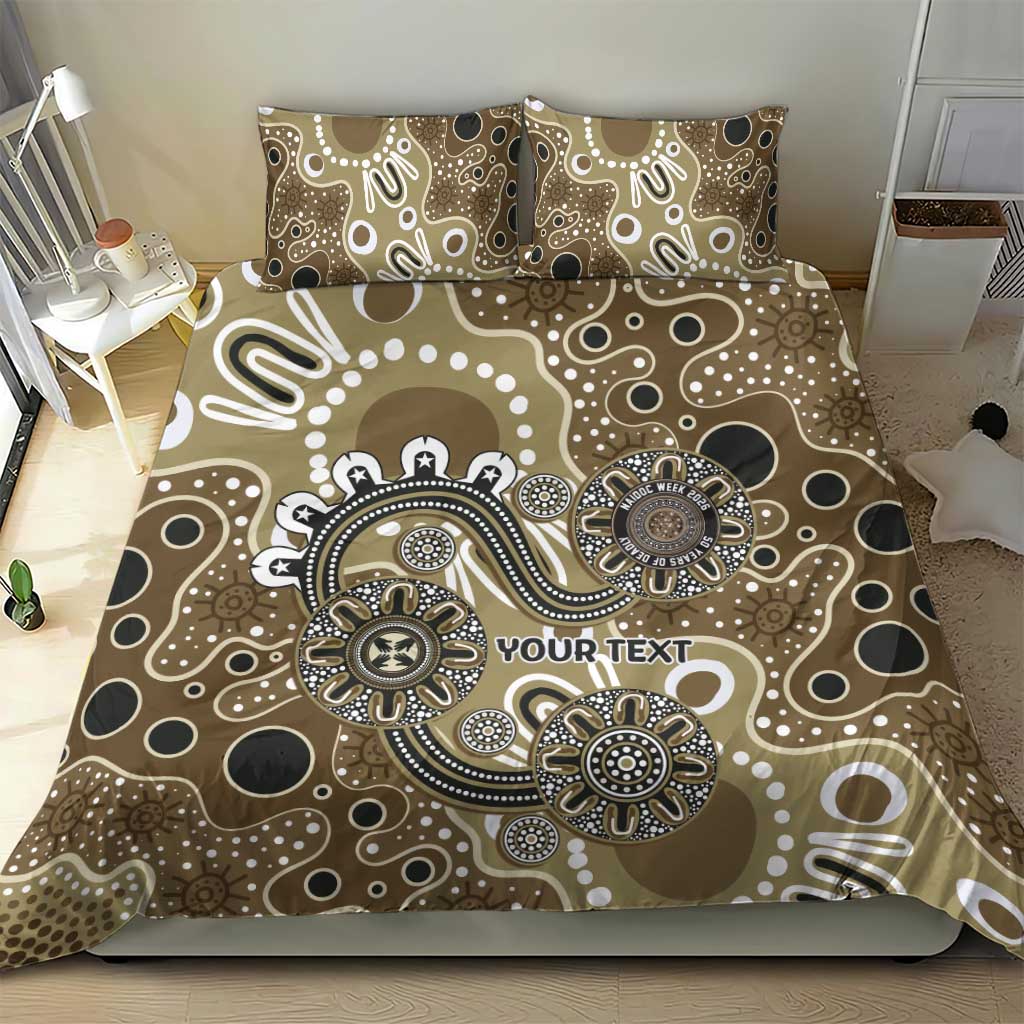 Personalised NAIDOC Week 50 Years Deadly Always Bedding Set Brown Aboriginal Artwork Dot Painting