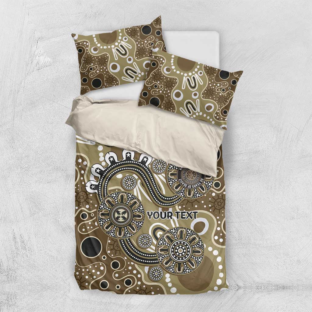 Personalised NAIDOC Week 50 Years Deadly Always Bedding Set Brown Aboriginal Artwork Dot Painting
