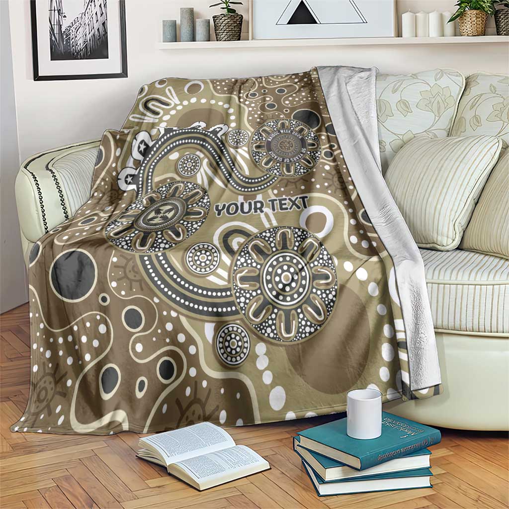 Personalised NAIDOC Week 50 Years Deadly Always Blanket Brown Aboriginal Artwork Dot Painting