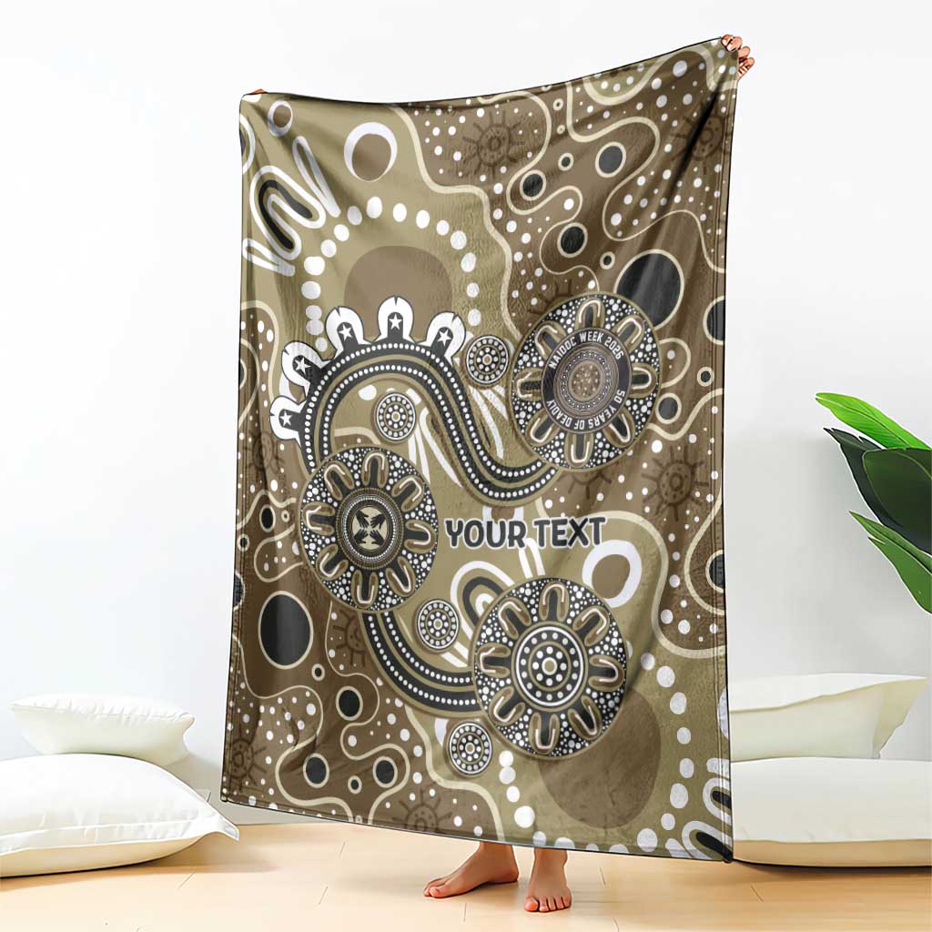 Personalised NAIDOC Week 50 Years Deadly Always Blanket Brown Aboriginal Artwork Dot Painting