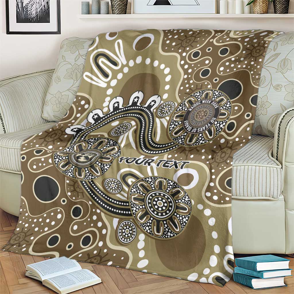 Personalised NAIDOC Week 50 Years Deadly Always Blanket Brown Aboriginal Artwork Dot Painting