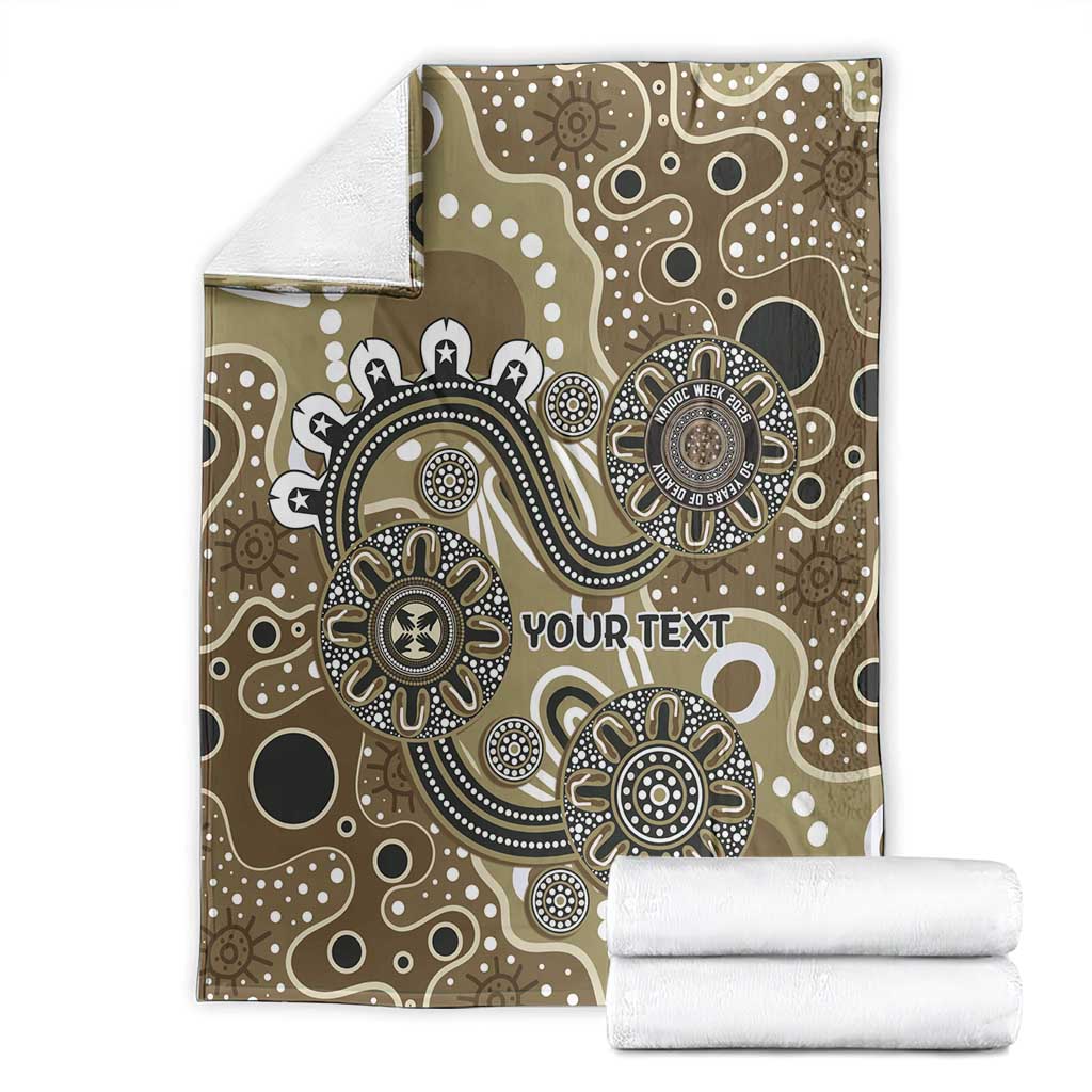 Personalised NAIDOC Week 50 Years Deadly Always Blanket Brown Aboriginal Artwork Dot Painting