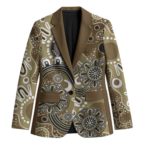 Personalised NAIDOC Week 50 Years Deadly Always Blazer Brown Aboriginal Artwork Dot Painting