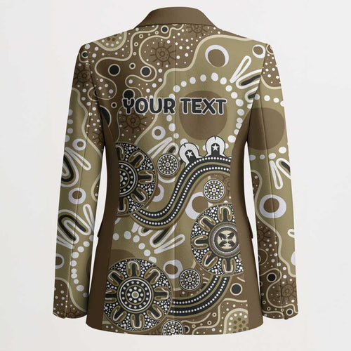 Personalised NAIDOC Week 50 Years Deadly Always Blazer Brown Aboriginal Artwork Dot Painting