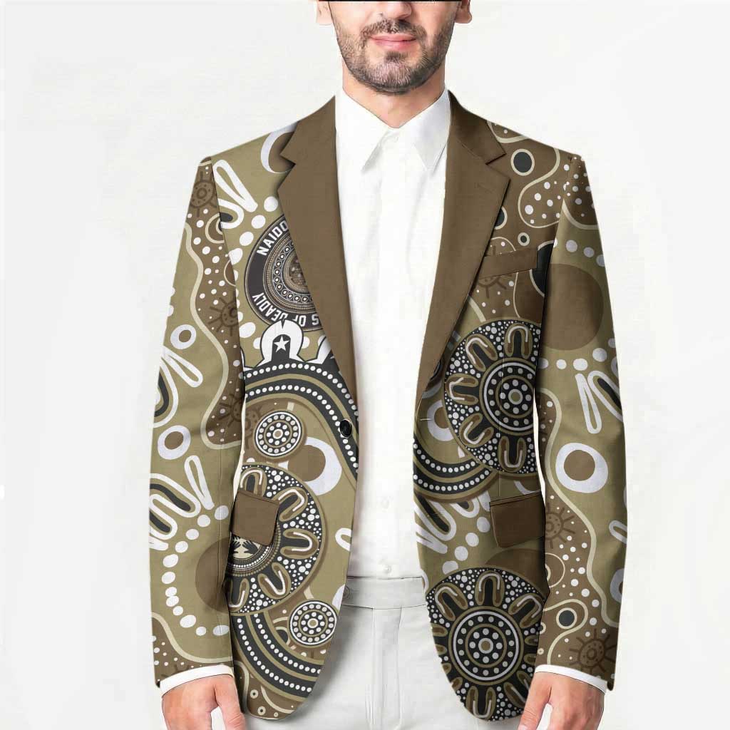 Personalised NAIDOC Week 50 Years Deadly Always Blazer Brown Aboriginal Artwork Dot Painting
