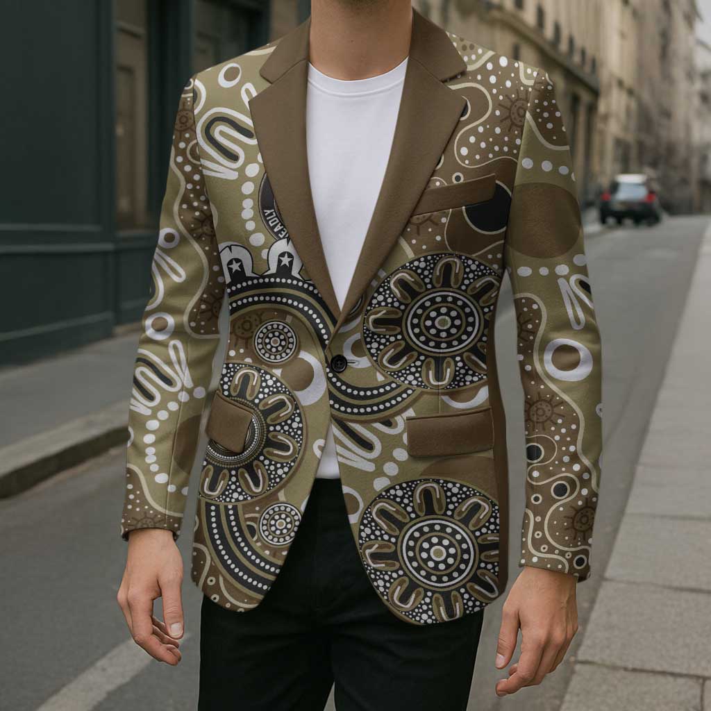Personalised NAIDOC Week 50 Years Deadly Always Blazer Brown Aboriginal Artwork Dot Painting