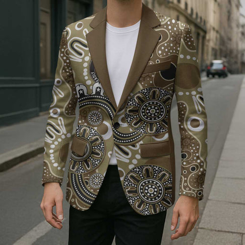 Personalised NAIDOC Week 50 Years Deadly Always Blazer Brown Aboriginal Artwork Dot Painting