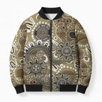 Personalised NAIDOC Week 50 Years Deadly Always Bomber Puffer Jacket Brown Aboriginal Artwork Dot Painting