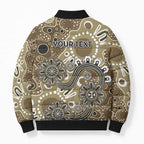 Personalised NAIDOC Week 50 Years Deadly Always Bomber Puffer Jacket Brown Aboriginal Artwork Dot Painting