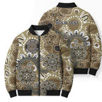 Personalised NAIDOC Week 50 Years Deadly Always Bomber Puffer Jacket Brown Aboriginal Artwork Dot Painting