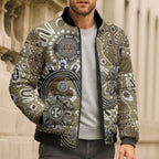 Personalised NAIDOC Week 50 Years Deadly Always Bomber Puffer Jacket Brown Aboriginal Artwork Dot Painting