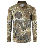 Personalised NAIDOC Week 50 Years Deadly Always Button Sweatshirt Brown Aboriginal Artwork Dot Painting