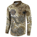 Personalised NAIDOC Week 50 Years Deadly Always Button Sweatshirt Brown Aboriginal Artwork Dot Painting