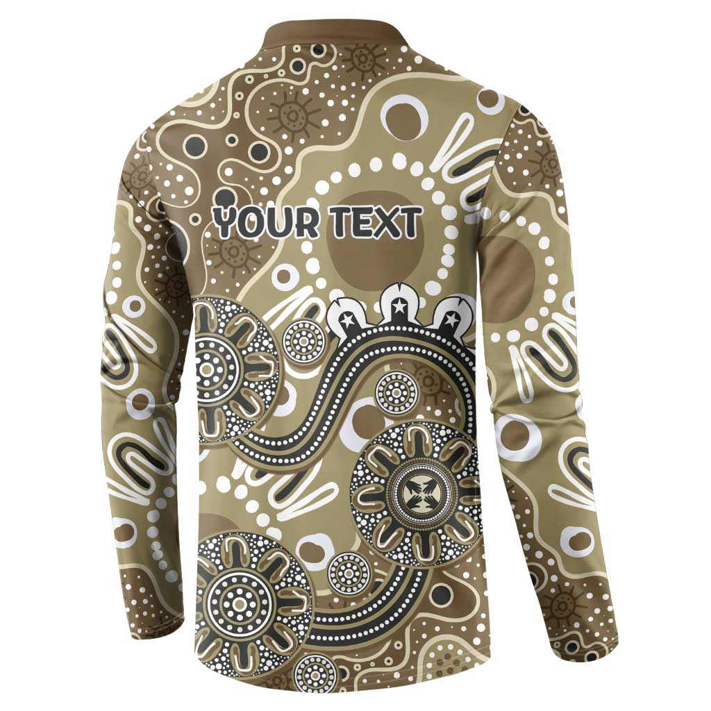 Personalised NAIDOC Week 50 Years Deadly Always Button Sweatshirt Brown Aboriginal Artwork Dot Painting