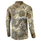 Personalised NAIDOC Week 50 Years Deadly Always Button Sweatshirt Brown Aboriginal Artwork Dot Painting