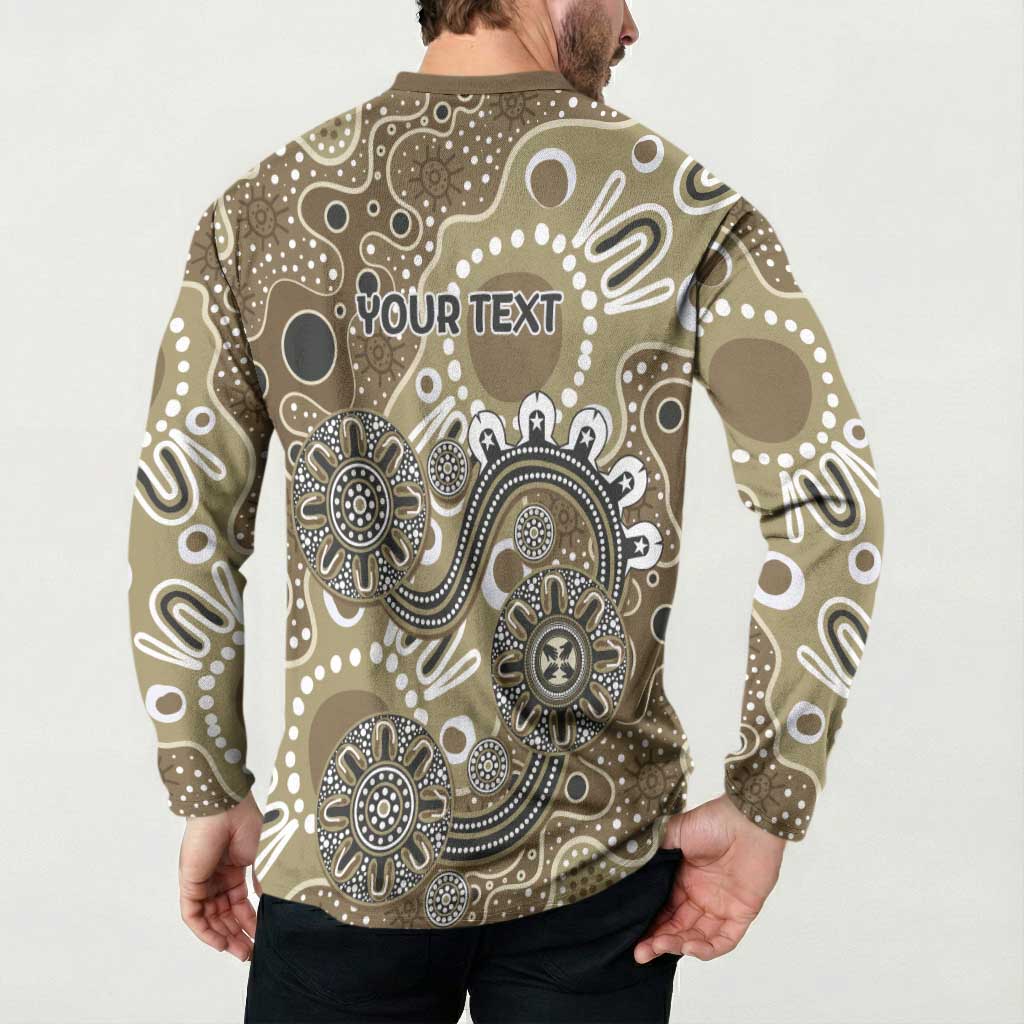 Personalised NAIDOC Week 50 Years Deadly Always Button Sweatshirt Brown Aboriginal Artwork Dot Painting
