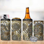 Personalised NAIDOC Week 50 Years Deadly Always 4 in 1 Can Cooler Tumbler Brown Aboriginal Artwork Dot Painting