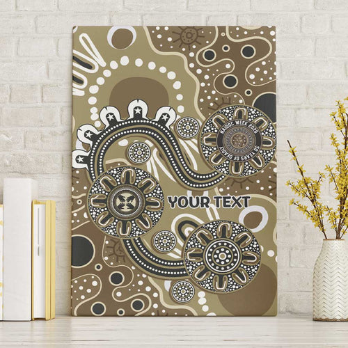 Personalised NAIDOC Week 50 Years Deadly Always Canvas Wall Art Brown Aboriginal Artwork Dot Painting