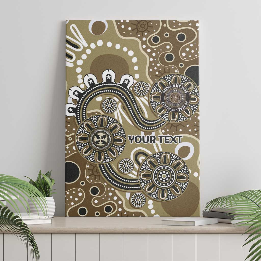 Personalised NAIDOC Week 50 Years Deadly Always Canvas Wall Art Brown Aboriginal Artwork Dot Painting
