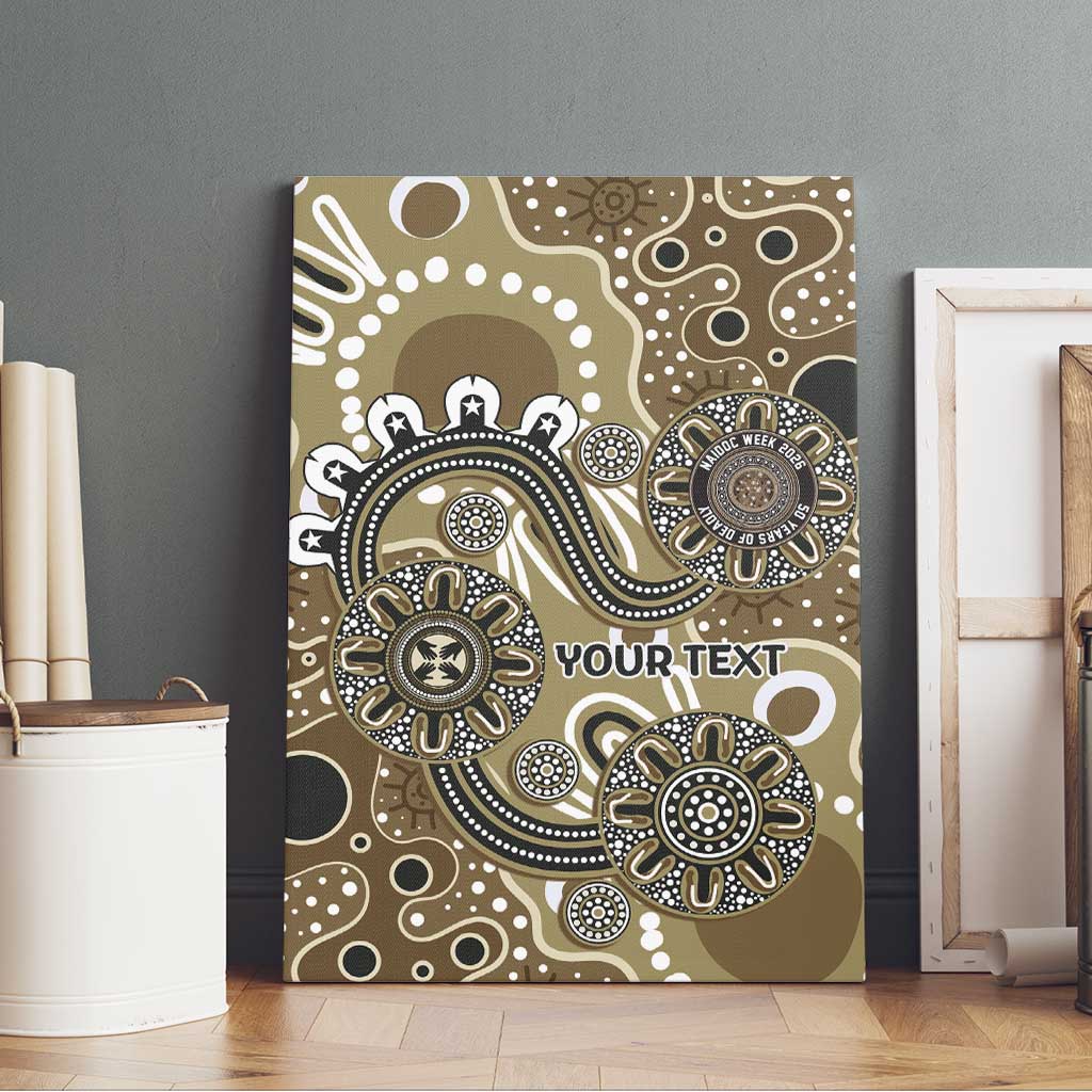 Personalised NAIDOC Week 50 Years Deadly Always Canvas Wall Art Brown Aboriginal Artwork Dot Painting