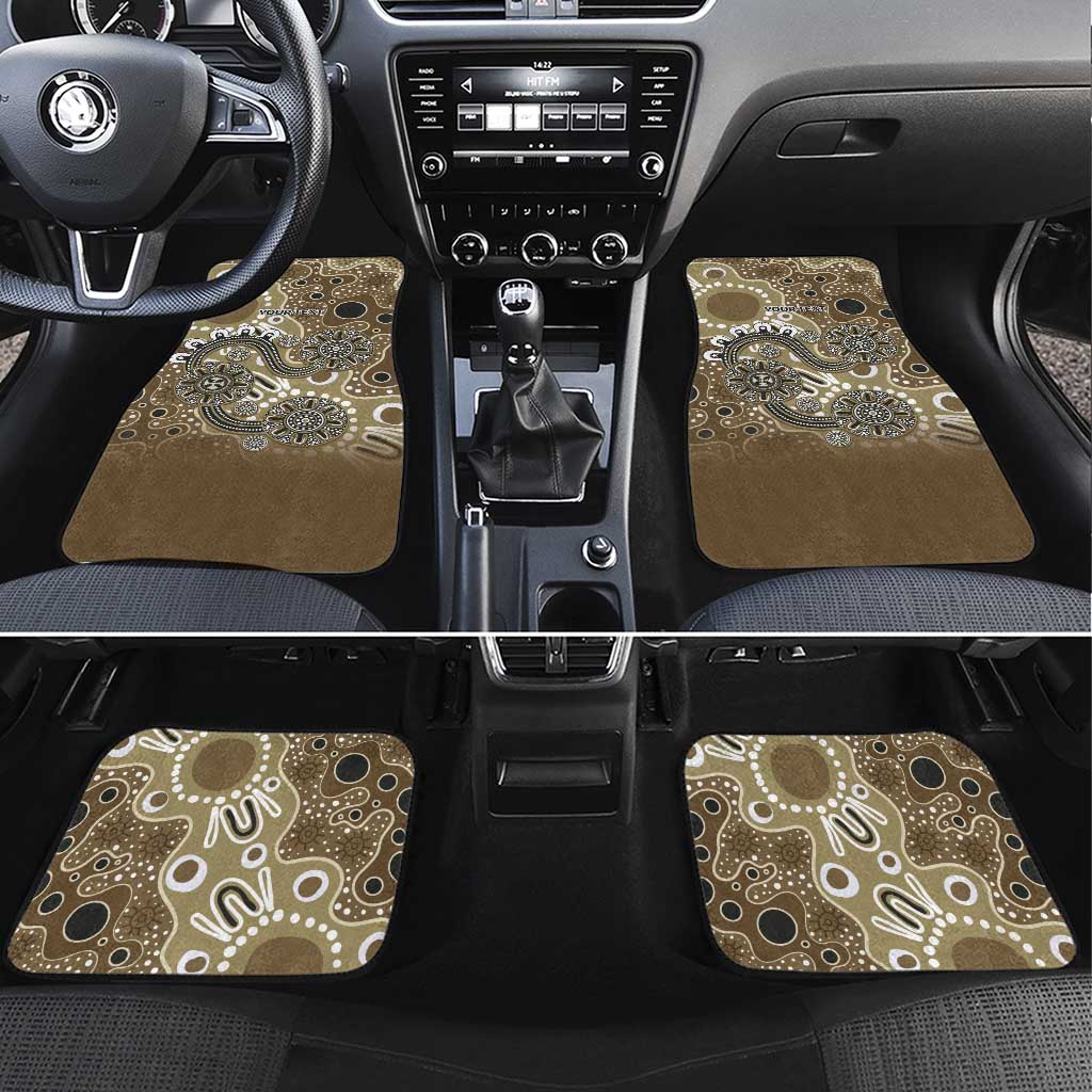 Personalised NAIDOC Week 50 Years Deadly Always Car Mats Brown Aboriginal Artwork Dot Painting