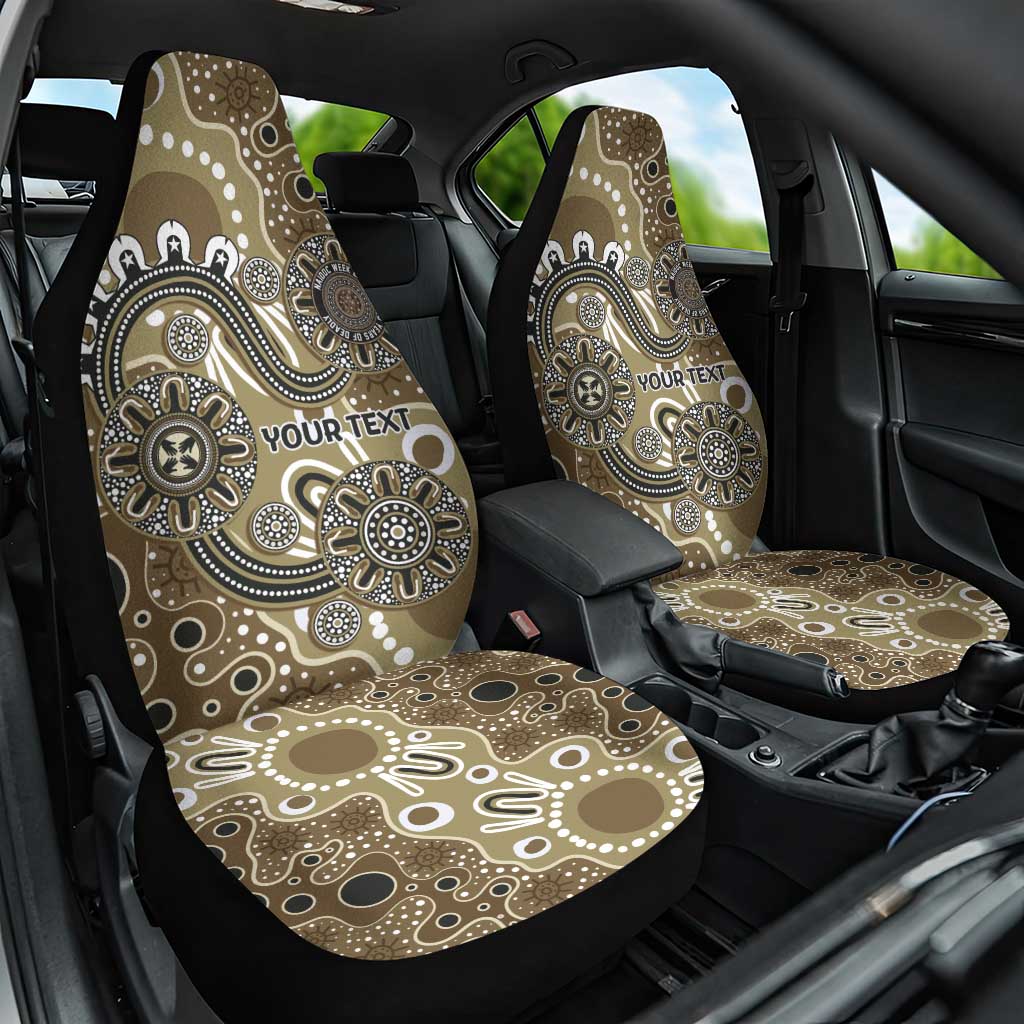 Personalised NAIDOC Week 50 Years Deadly Always Car Seat Cover Brown Aboriginal Artwork Dot Painting