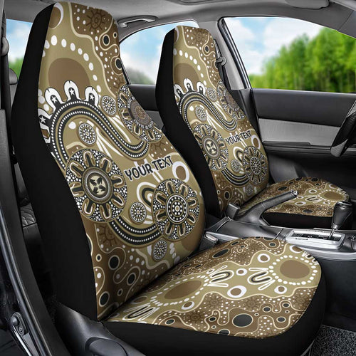 Personalised NAIDOC Week 50 Years Deadly Always Car Seat Cover Brown Aboriginal Artwork Dot Painting