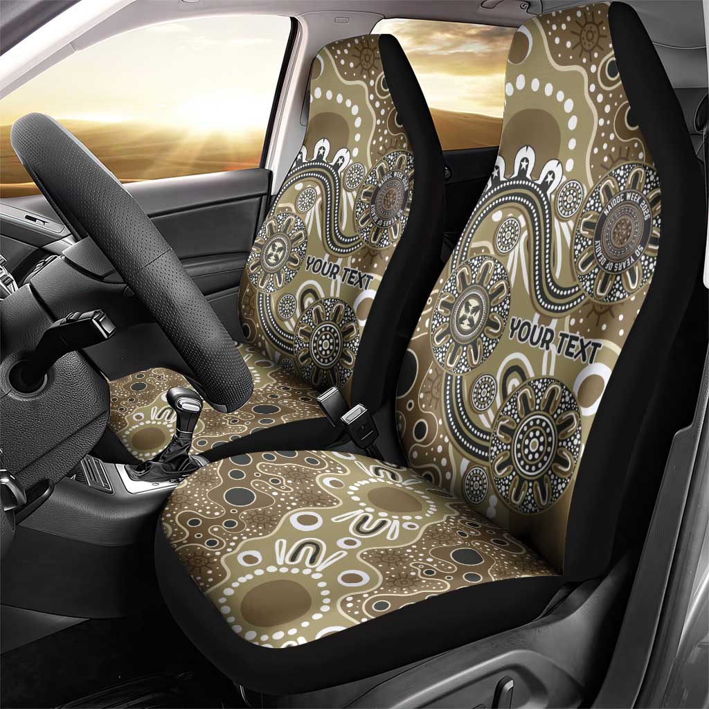 Personalised NAIDOC Week 50 Years Deadly Always Car Seat Cover Brown Aboriginal Artwork Dot Painting