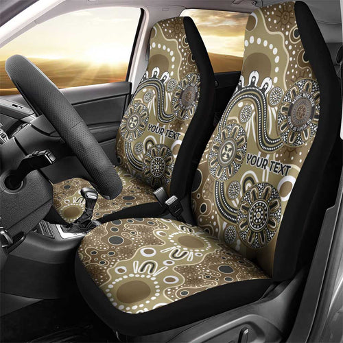 Personalised NAIDOC Week 50 Years Deadly Always Car Seat Cover Brown Aboriginal Artwork Dot Painting