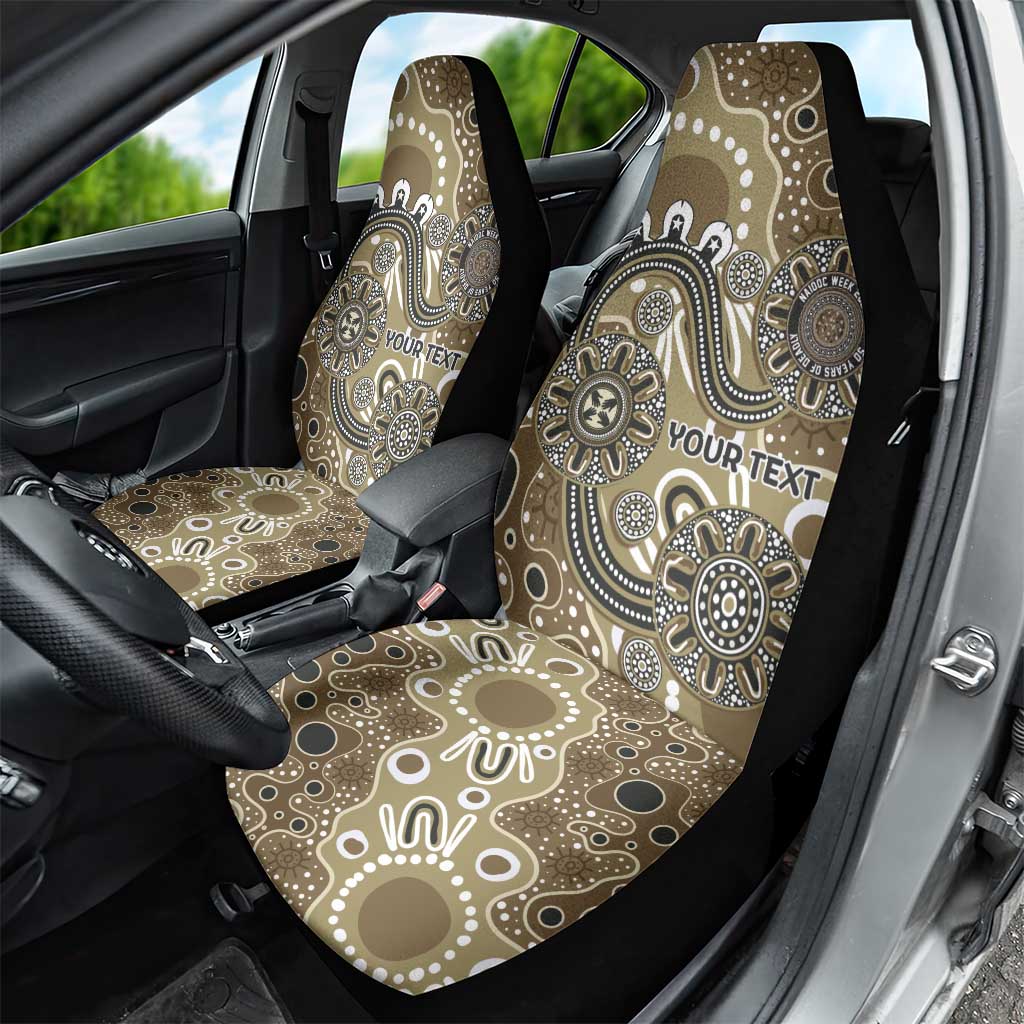 Personalised NAIDOC Week 50 Years Deadly Always Car Seat Cover Brown Aboriginal Artwork Dot Painting