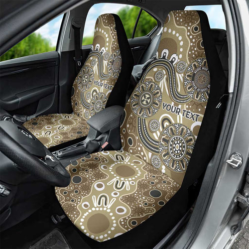 Personalised NAIDOC Week 50 Years Deadly Always Car Seat Cover Brown Aboriginal Artwork Dot Painting
