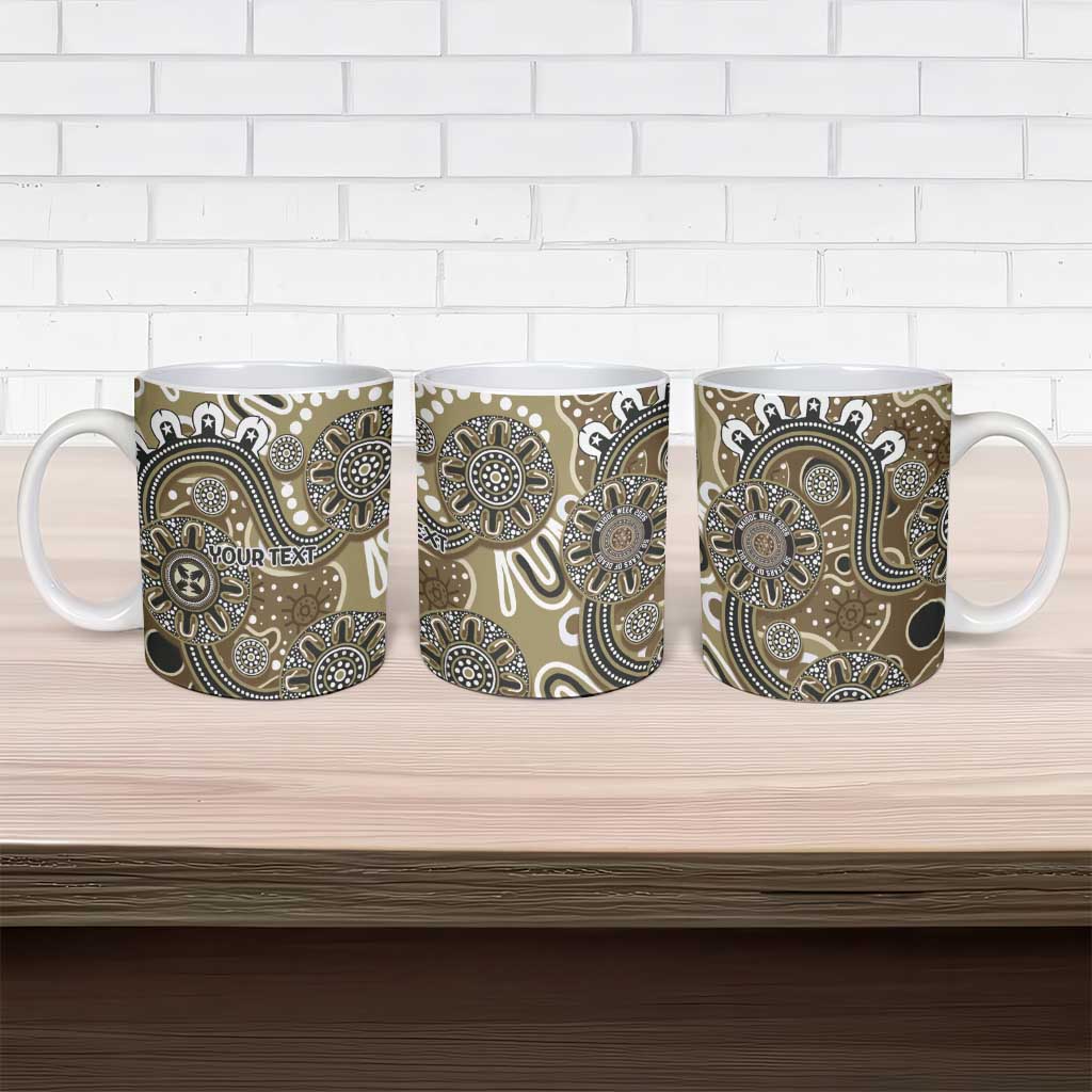 Personalised NAIDOC Week 50 Years Deadly Always Ceramic Mug Brown Aboriginal Artwork Dot Painting