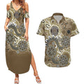 Personalised NAIDOC Week 50 Years Deadly Always Couples Matching Summer Maxi Dress and Hawaiian Shirt Brown Aboriginal Artwork Dot Painting