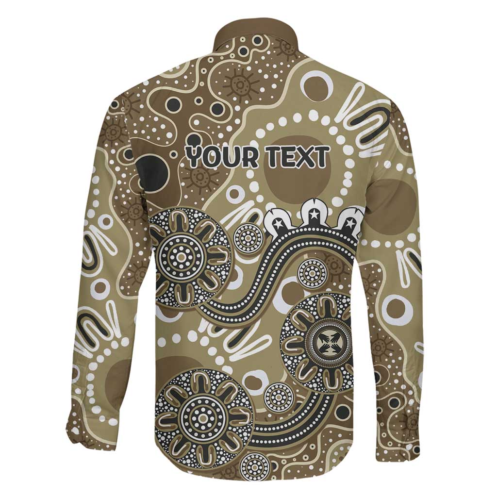 Personalised NAIDOC Week 50 Years Deadly Always Family Matching Long Sleeve Bodycon Dress and Hawaiian Shirt Brown Aboriginal Artwork Dot Painting
