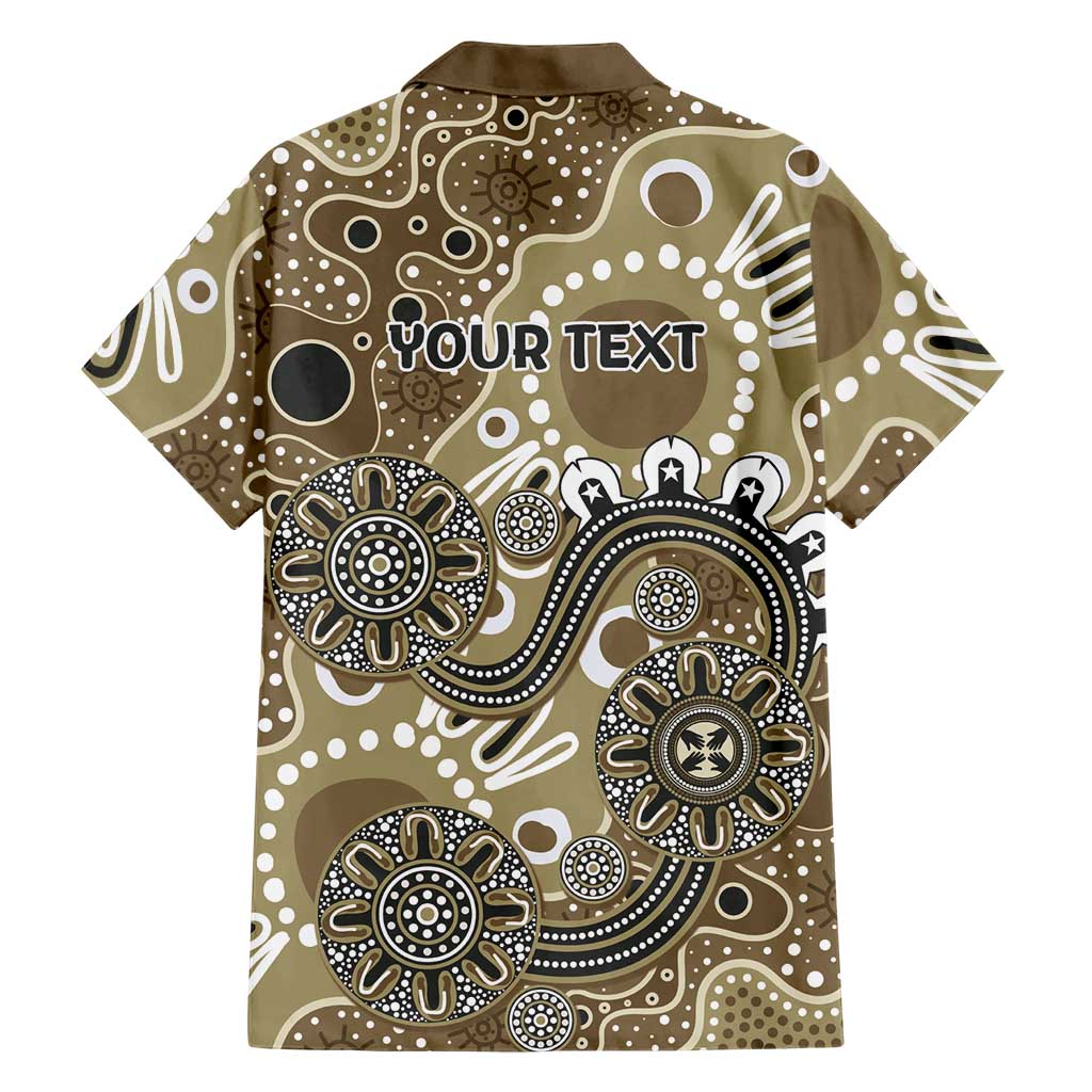 Personalised NAIDOC Week 50 Years Deadly Always Family Matching Off Shoulder Maxi Dress and Hawaiian Shirt Brown Aboriginal Artwork Dot Painting